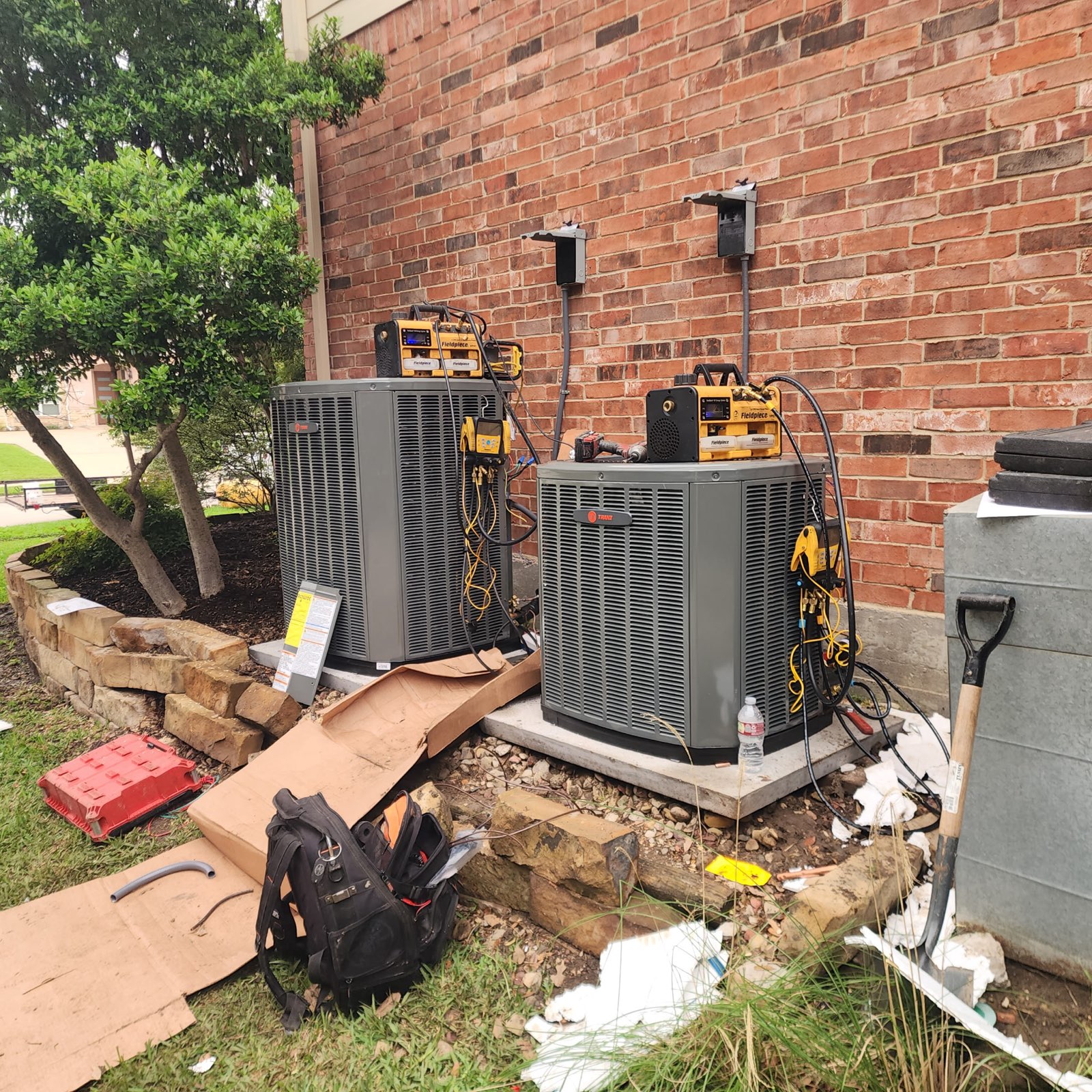 Commercial HVAC units being installed by BemossTX professionals in Texas