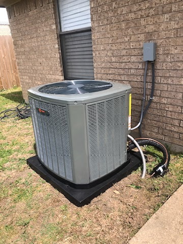 Residential Trane HVAC unit installed by BemossTX in Texas